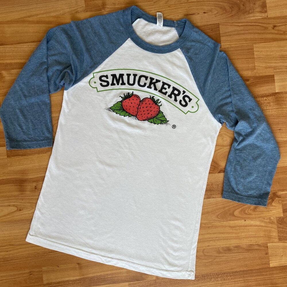 Women's Raglan Sleeve Smucker's Strawberry shirt